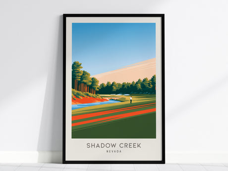 Shadow Creek Matte Border Poster | Nevada Golf Wall Art Country Club Decor — framed wall art, 24x36 in