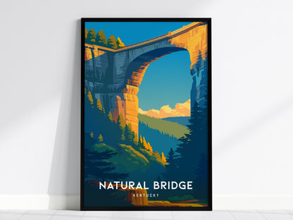 Natural Bridge, Kentucky Poster | Ancient Stone Arch Forest Wall Art — framed wall art, 24x36 in