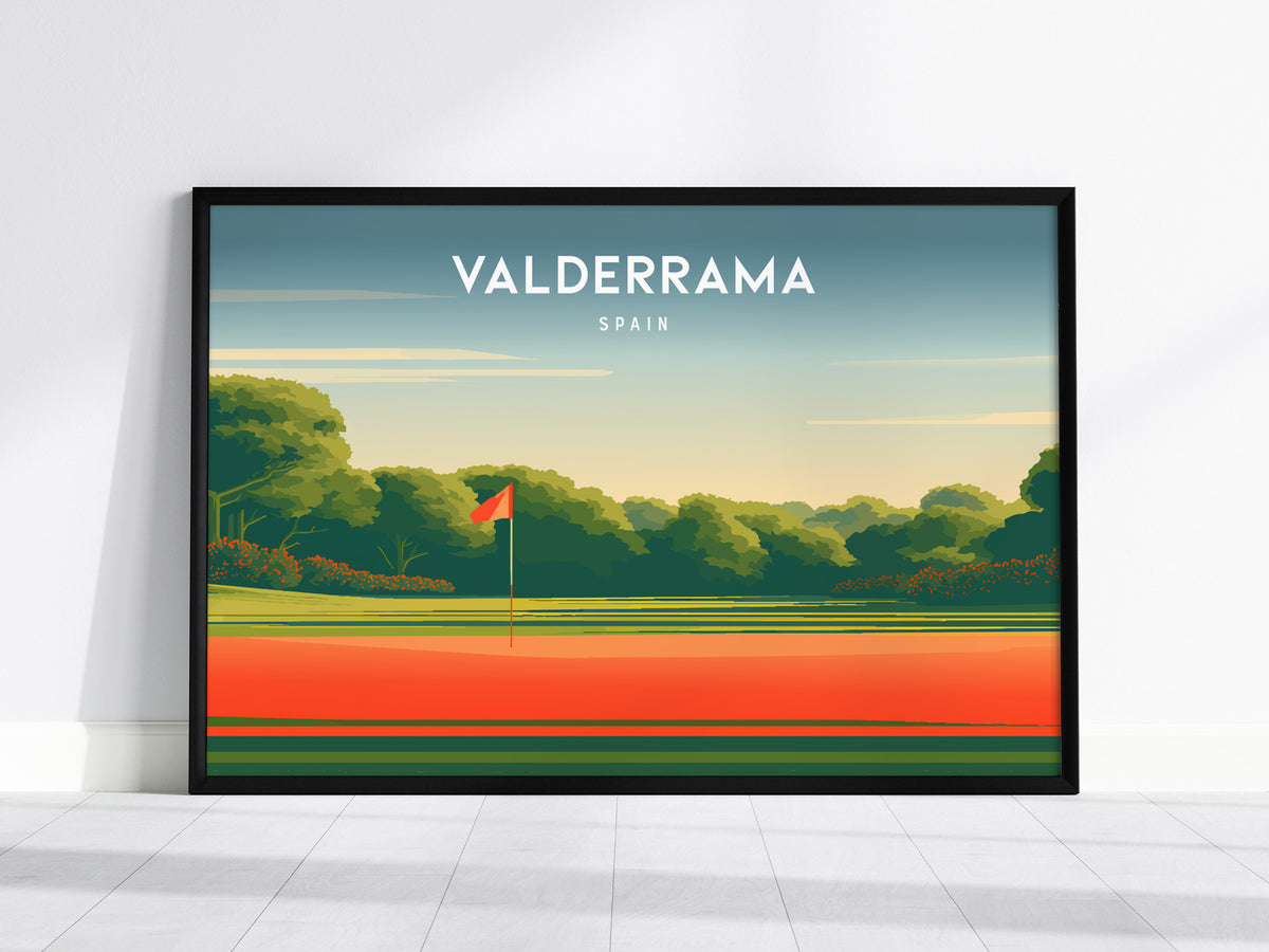 Valderrama Landscape Poster | Spain Golf Course Print & Golfer Gift Wall Art — framed wall art, 24x36 in