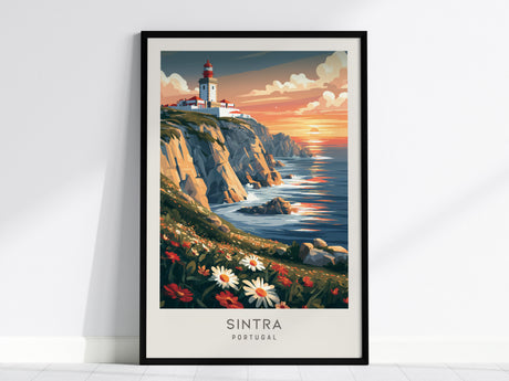 Sintra Matte Border Poster | Portugal Destination Print Travel Wall Art — framed wall art, 24x36 in