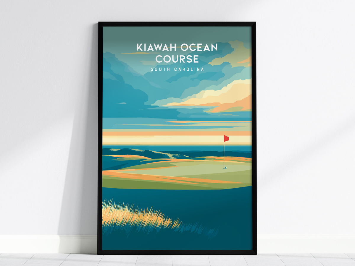 Kiawah Ocean Course, South Carolina Poster | Links Poster & Golfer Gift Wall Art — framed wall art, 24x36 in
