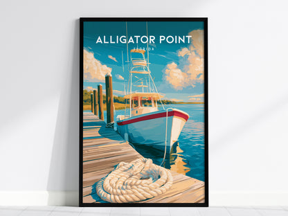 Alligator Point, Florida Poster | Wild Gulf Shore Serenity Wall Art — framed wall art, 24x36 in