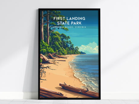 First Landing State Park, Virginia Beach, Virginia Poster | Travel Gift Destination Print Wall Art — framed wall art, 24x36 i