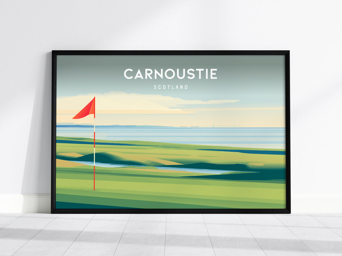Carnoustie Landscape Poster | Scotland Golf Wall Art Framed or Unframed — framed wall art, 24x36 in