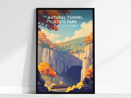 Natural Tunnel State Park, Duffield, Virginia Poster | Appalachian Wonder Destination Print Wall Art — framed wall art, 24x36