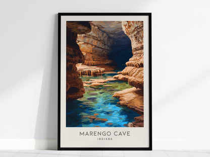 Marengo Cave Matte Border Poster | Indiana Travel Wall Art — framed wall art, 24x36 in