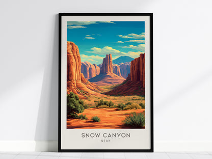 Snow Canyon Matte Border Poster | Utah Travel Wall Art — framed wall art, 24x36 in