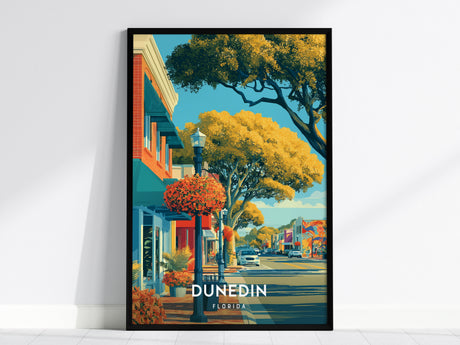 Dunedin, Florida Poster | Honeymoon Island Sunset Coastal Wall Art — framed wall art, 24x36 in