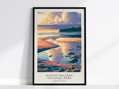 Marino Ballena National Park Matte Border Poster | Costa Rica Travel Wall Art — framed wall art, 24x36 in