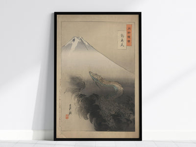 Ryu Shoten Dragon Poster | Japanese Ukiyo-e Art | Mount Fuji Wall Print