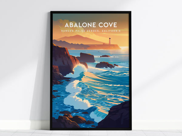 Abalone Cove, California Poster | Tidepools & Sea Cliffs Coastal Wall Art — framed wall art, 24x36 in
