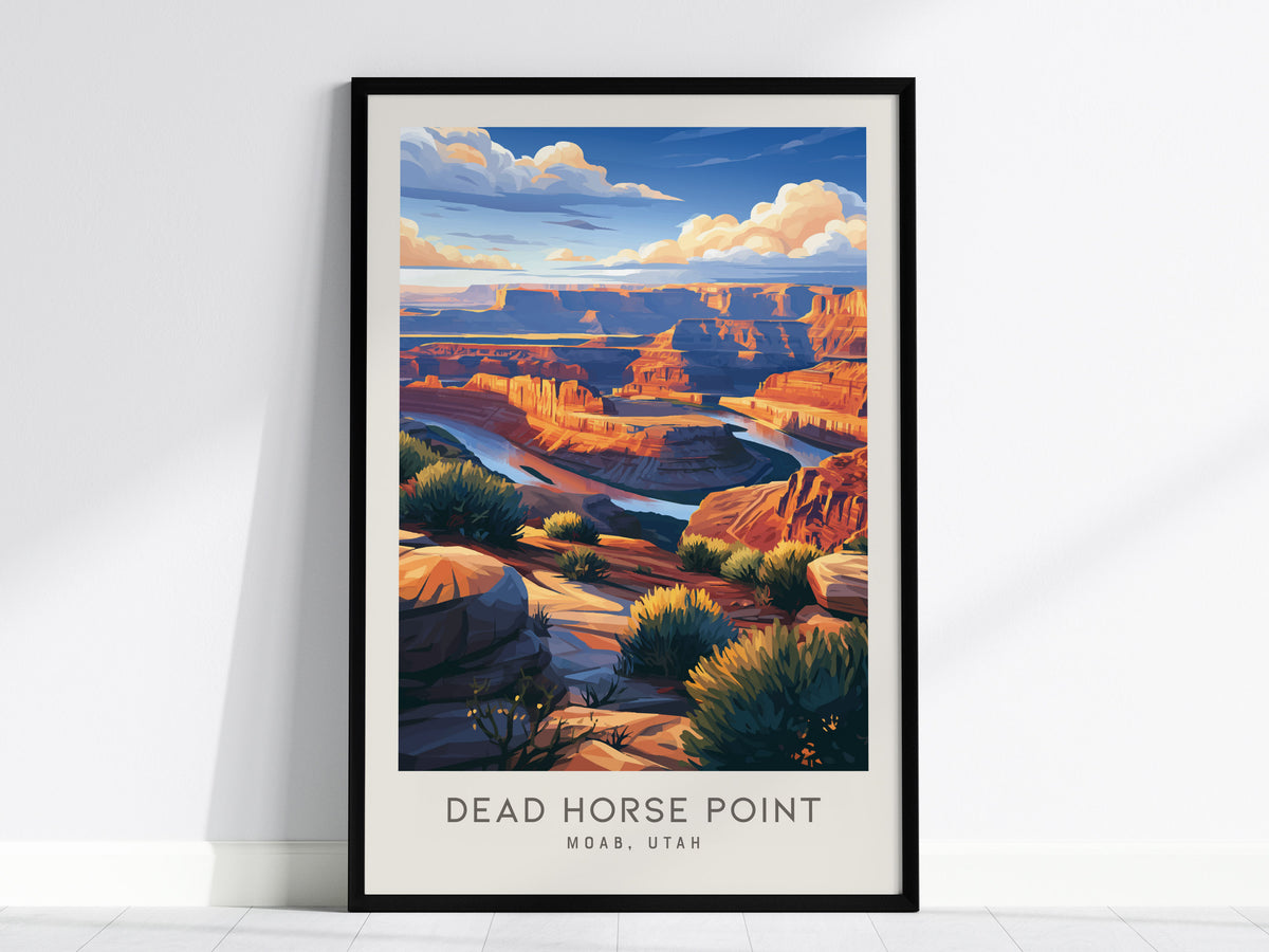 Dead Horse Point Matte Border Poster | Moab, Utah Desert Canyon Travel Gift — framed wall art, 24x36 in
