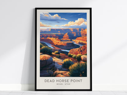 Dead Horse Point Matte Border Poster | Moab, Utah Desert Canyon Travel Gift — framed wall art, 24x36 in