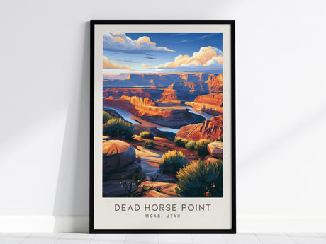 Dead Horse Point Matte Border Poster | Moab, Utah Desert Canyon Travel Gift — framed wall art, 24x36 in