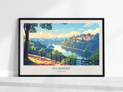 Richmond Landscape Matte Border Poster | Virginia Travel Wall Art — framed wall art, 24x36 in