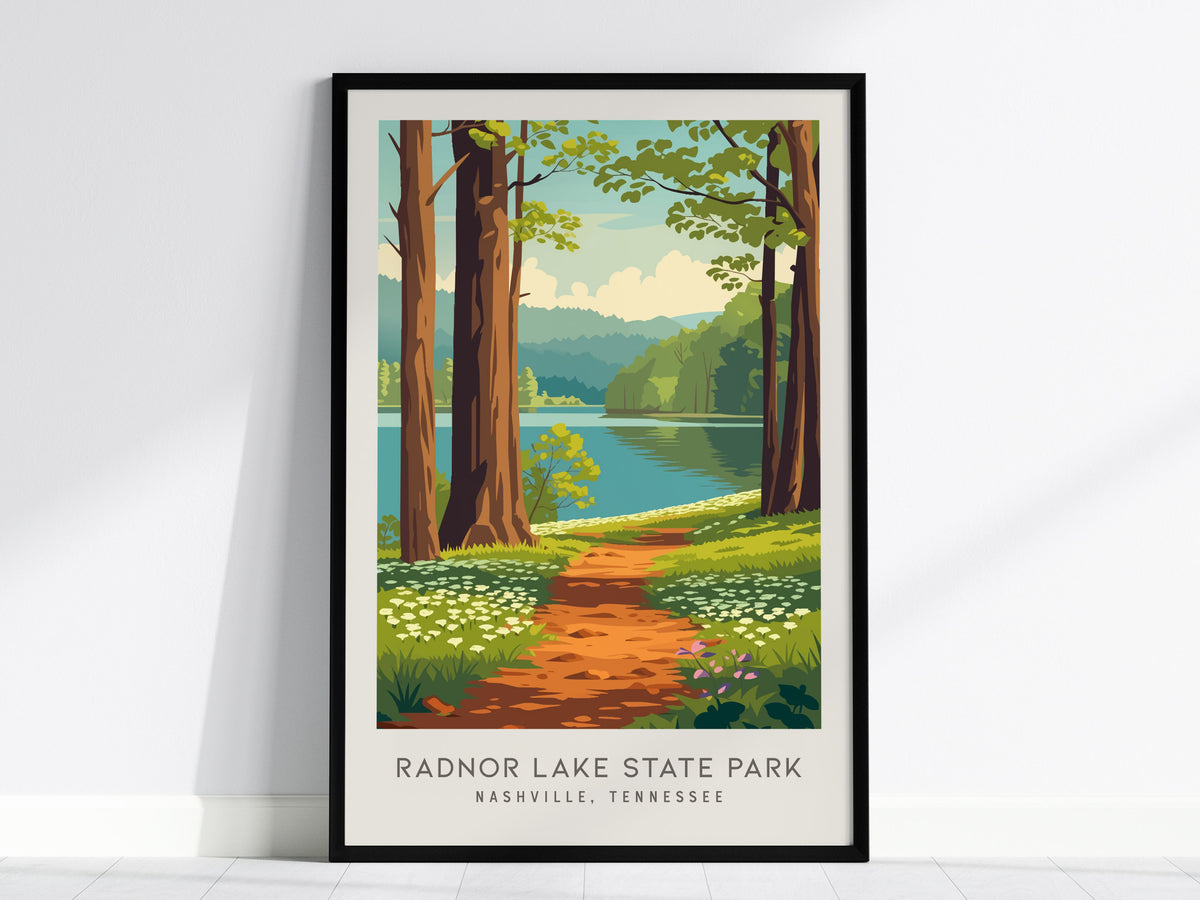 Radnor Lake State Park Matte Border Poster | Nashville, Tennessee Destination Print — framed wall art, 24x36 in