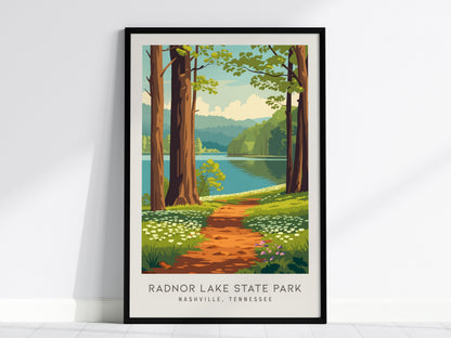 Radnor Lake State Park Matte Border Poster | Nashville, Tennessee Destination Print — framed wall art, 24x36 in