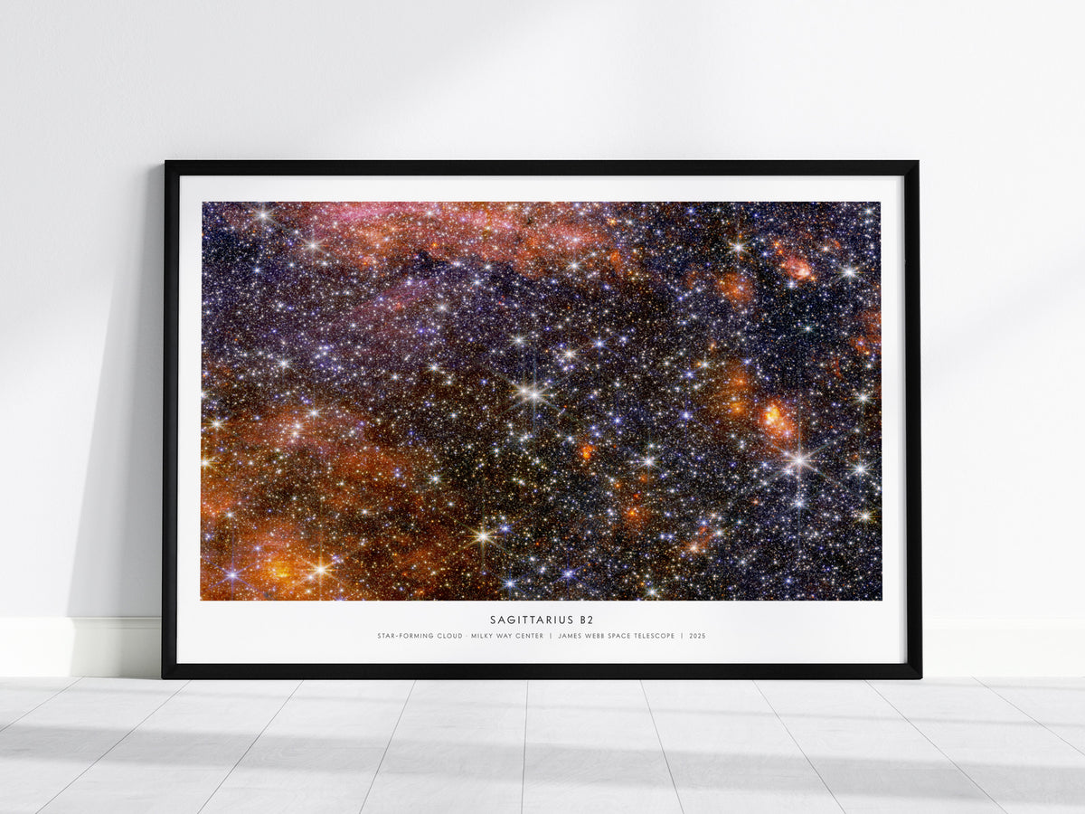 Sagittarius B2 Landscape Poster | NASA Star-forming Cloud · Milky Way Center Galaxy Wall Art — framed wall art, 24x36 in