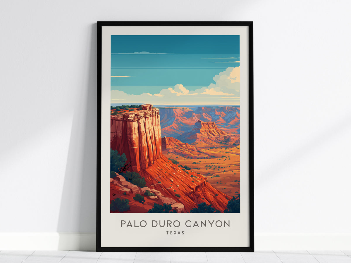 Palo Duro Canyon Matte Border Poster | Texas Travel Wall Art — framed wall art, 24x36 in