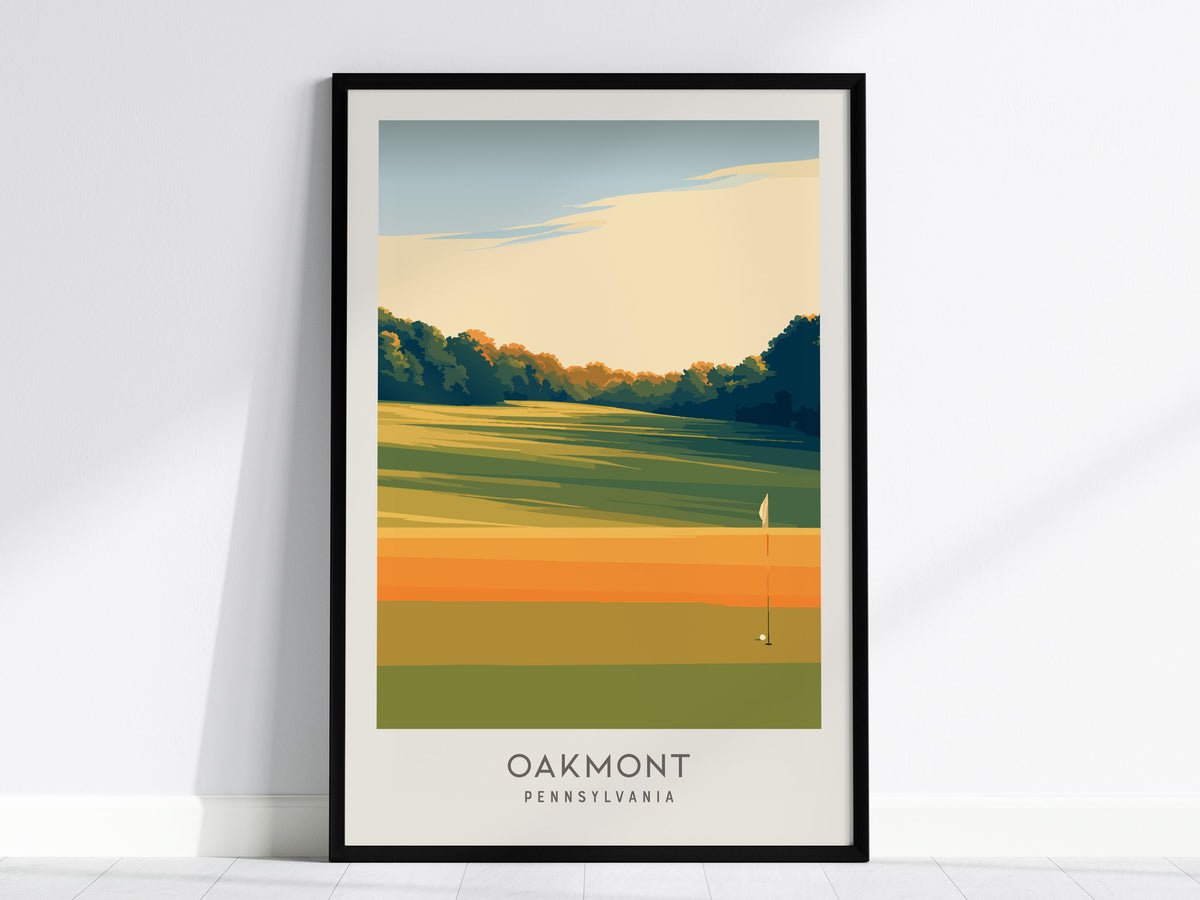 Oakmont Matte Border Poster | Pennsylvania Golf Course Print & Country Club Decor — framed wall art, 24x36 in