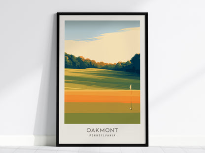 Oakmont Matte Border Poster | Pennsylvania Golf Course Print & Country Club Decor — framed wall art, 24x36 in