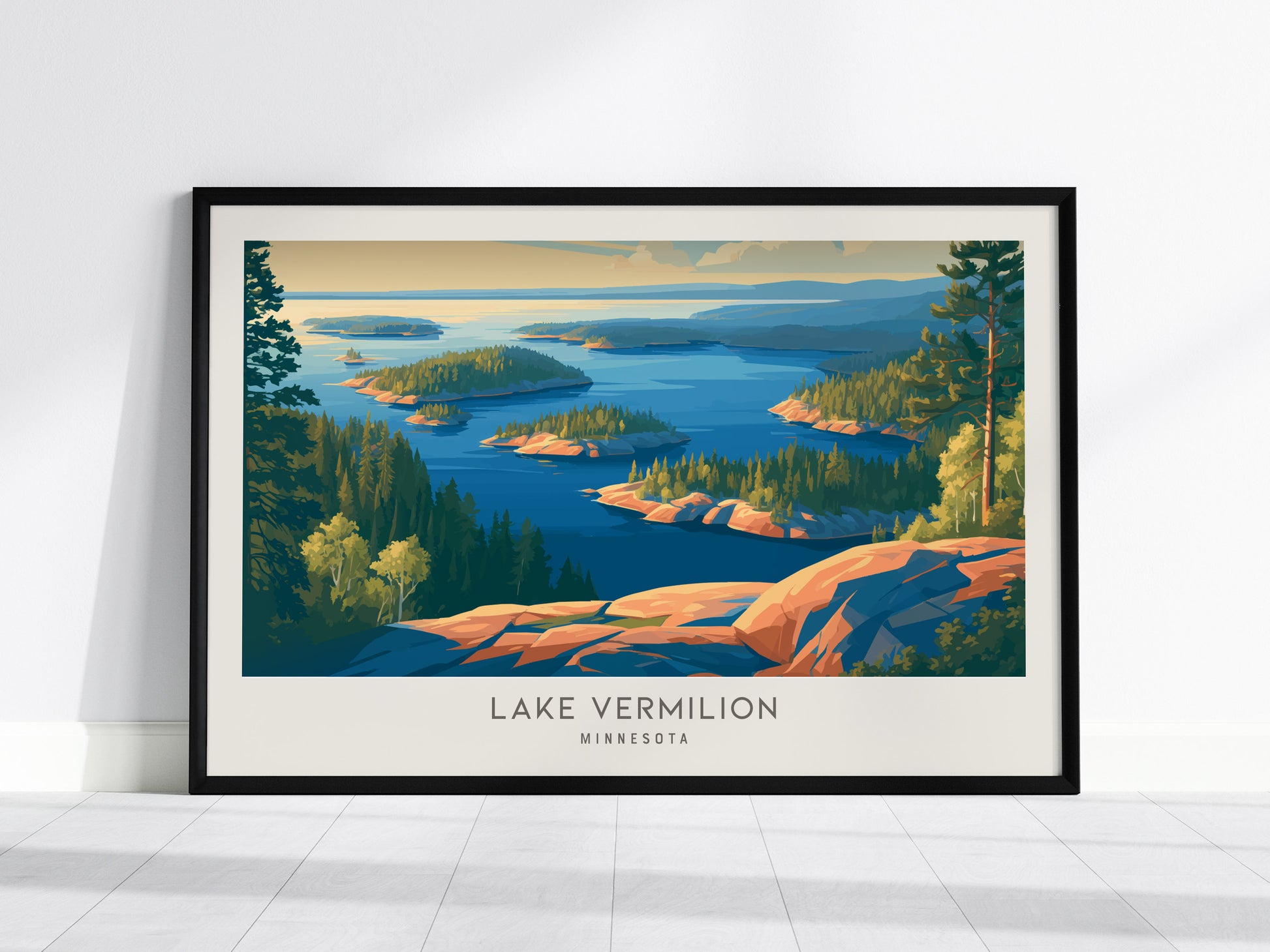 Lake Vermilion Landscape Matte Border Poster | Travel Wall Art — framed wall art, 24x36 in