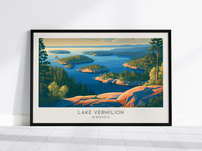 Lake Vermilion Landscape Matte Border Poster | Travel Wall Art — framed wall art, 24x36 in