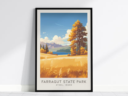 Farragut State Park Matte Border Poster | Athol, Idaho Travel Wall Art — framed wall art, 24x36 in
