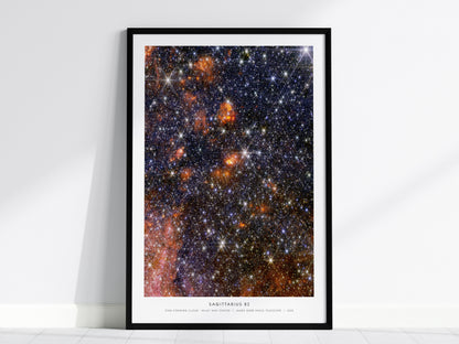 Sagittarius B2 Poster | NASA Star-forming Cloud · Milky Way Center Space Photography Wall Art — framed wall art, 24x36 in