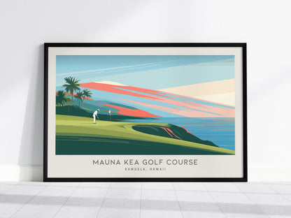 Mauna Kea Golf Course Landscape Matte Border Poster | Kamuela, Hawaii Golf Wall Art & Framed or Unframed Links Poster — frame