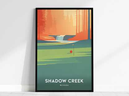 Shadow Creek, Nevada Poster | Desert Fairway Golf Course Print Wall Art — framed wall art, 24x36 in