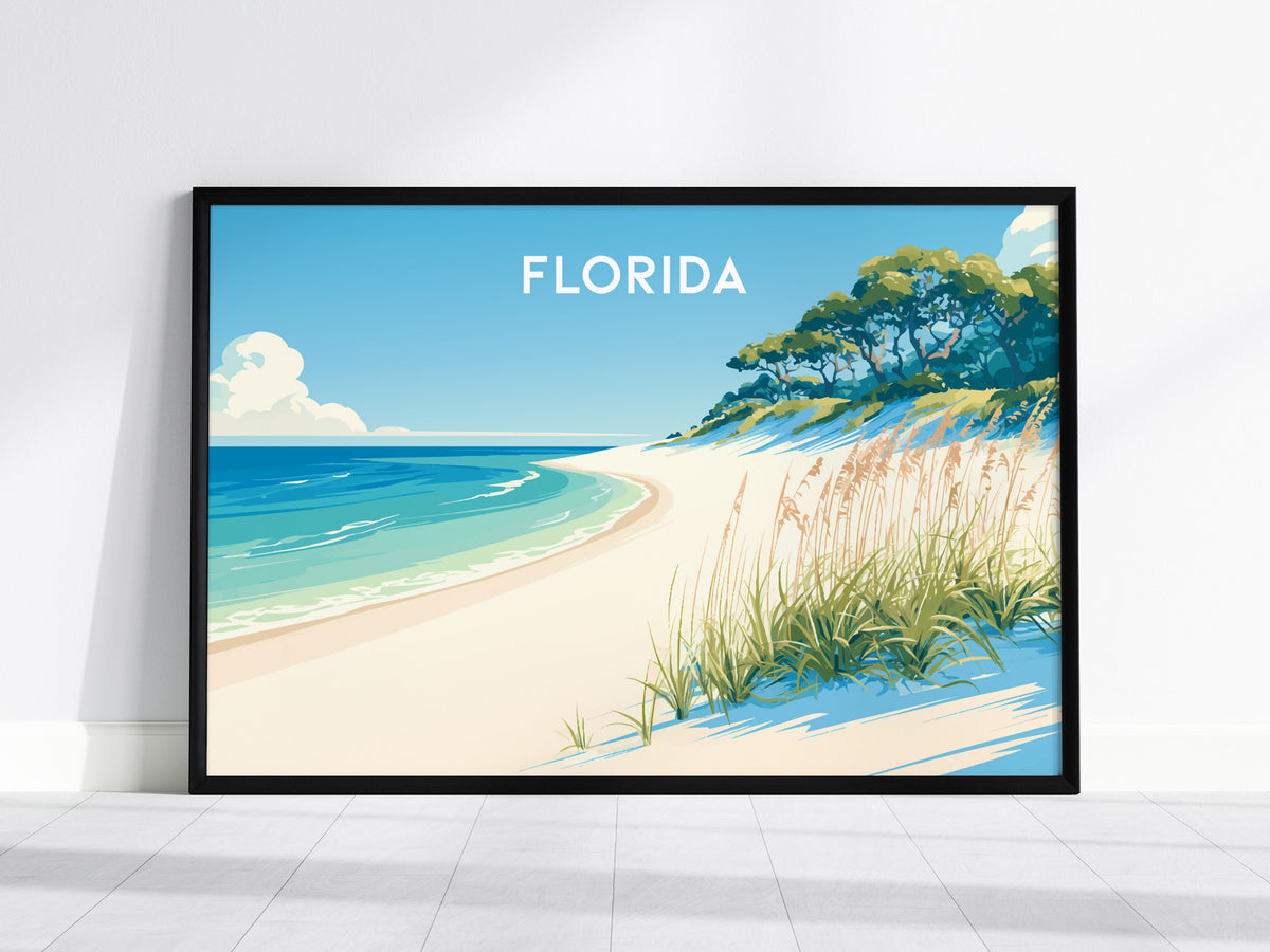 Florida Landscape Poster | Travel Wall Art — framed wall art, 24x36 in