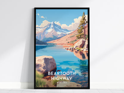 Beartooth Highway, Montana Poster | Alpine Mountain Pass Scenic Wall Art — framed wall art, 24x36 in