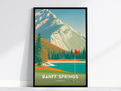 Banff Springs, Alberta Poster | Golf Wall Art & Golfer Gift Wall Art — framed wall art, 24x36 in