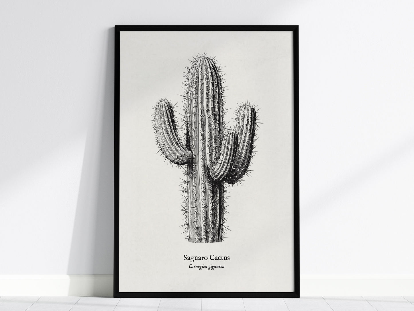 Saguaro Cactus Poster | Vintage Carnegiea gigantea Botanical Illustration Wall Art — framed wall art, 24x36 in