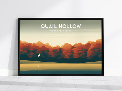 Quail Hollow, North Carolina Landscape Poster | Links Poster & Framed or Unframed Golf Course Wall Art — framed wall art, 24x
