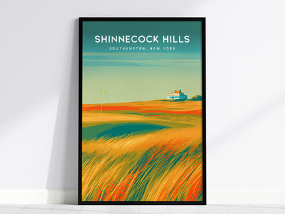 Shinnecock Hills, Southampton, New York Poster | Legendary Links Golf Course Print Wall Art — framed wall art, 24x36 in