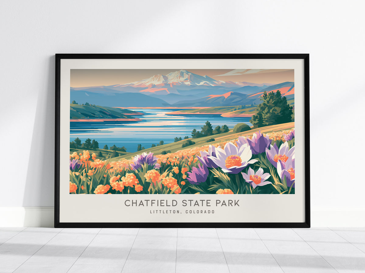 Chatfield State Park Landscape Matte Border Poster | Littleton, Colorado Framed or Unframed Destination Print — framed wall a