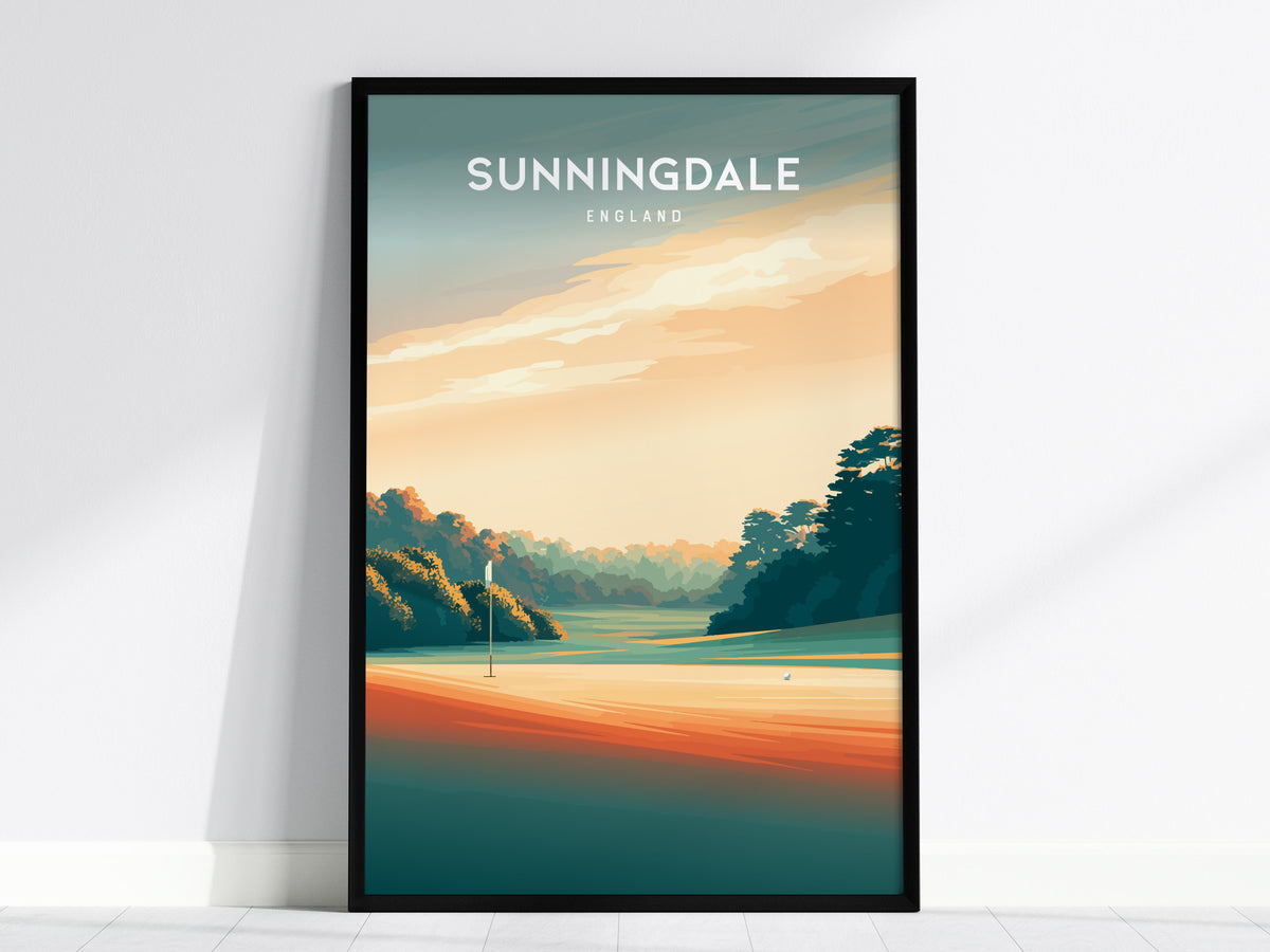 Sunningdale, England Poster | Classic Links Golfer Gift Wall Art — framed wall art, 24x36 in