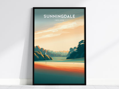 Sunningdale, England Poster | Classic Links Golfer Gift Wall Art — framed wall art, 24x36 in