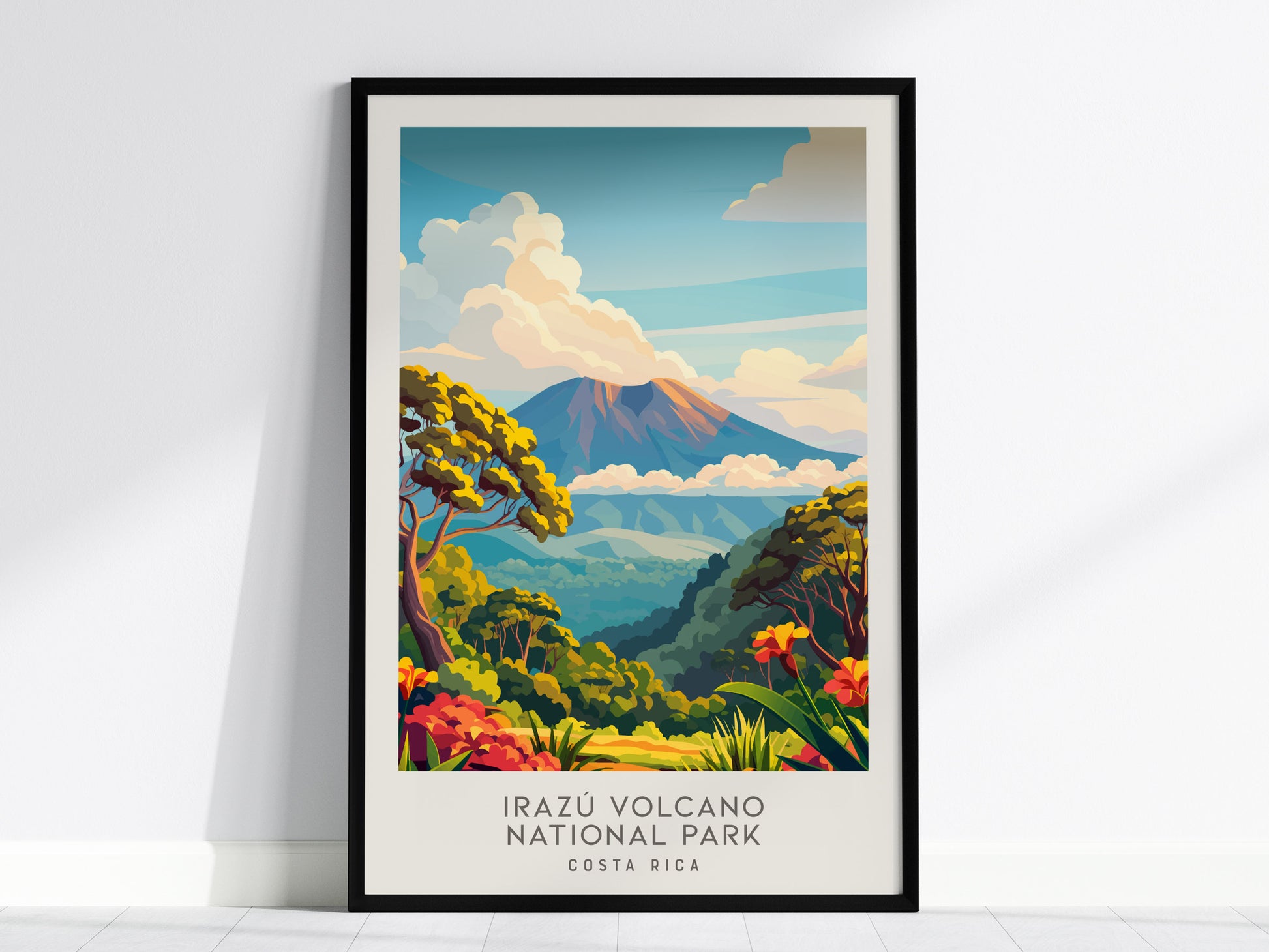 Irazú Volcano National Park Matte Border Poster | Costa Rica Travel Wall Art — framed wall art, 24x36 in