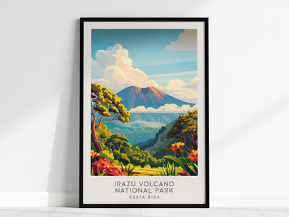 Irazú Volcano National Park Matte Border Poster | Costa Rica Travel Wall Art — framed wall art, 24x36 in