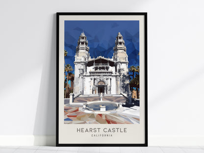 Hearst Castle Matte Border Poster | San Simeon, California Travel Wall Art — framed wall art, 24x36 in