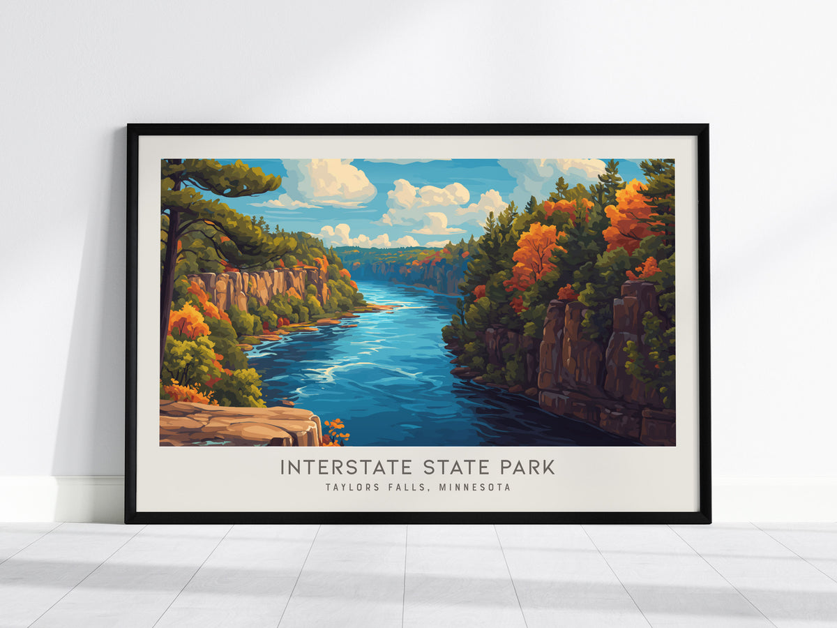 Interstate State Park Landscape Matte Border Poster | Taylors Falls, Minnesota Destination Print — framed wall art, 24x36 in