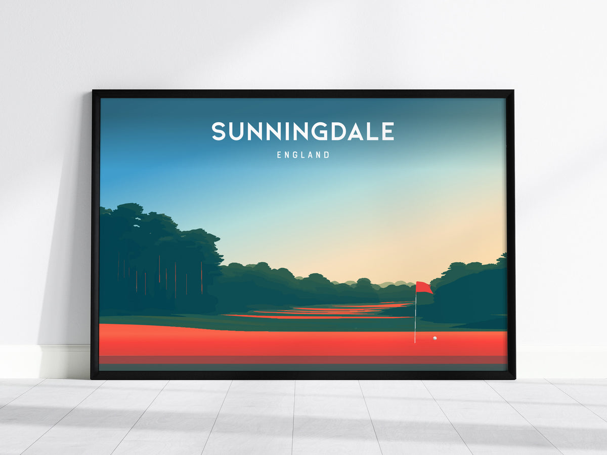 Sunningdale, England Landscape Poster | Golf Wall Art & Framed or Unframed Links Poster — framed wall art, 24x36 in