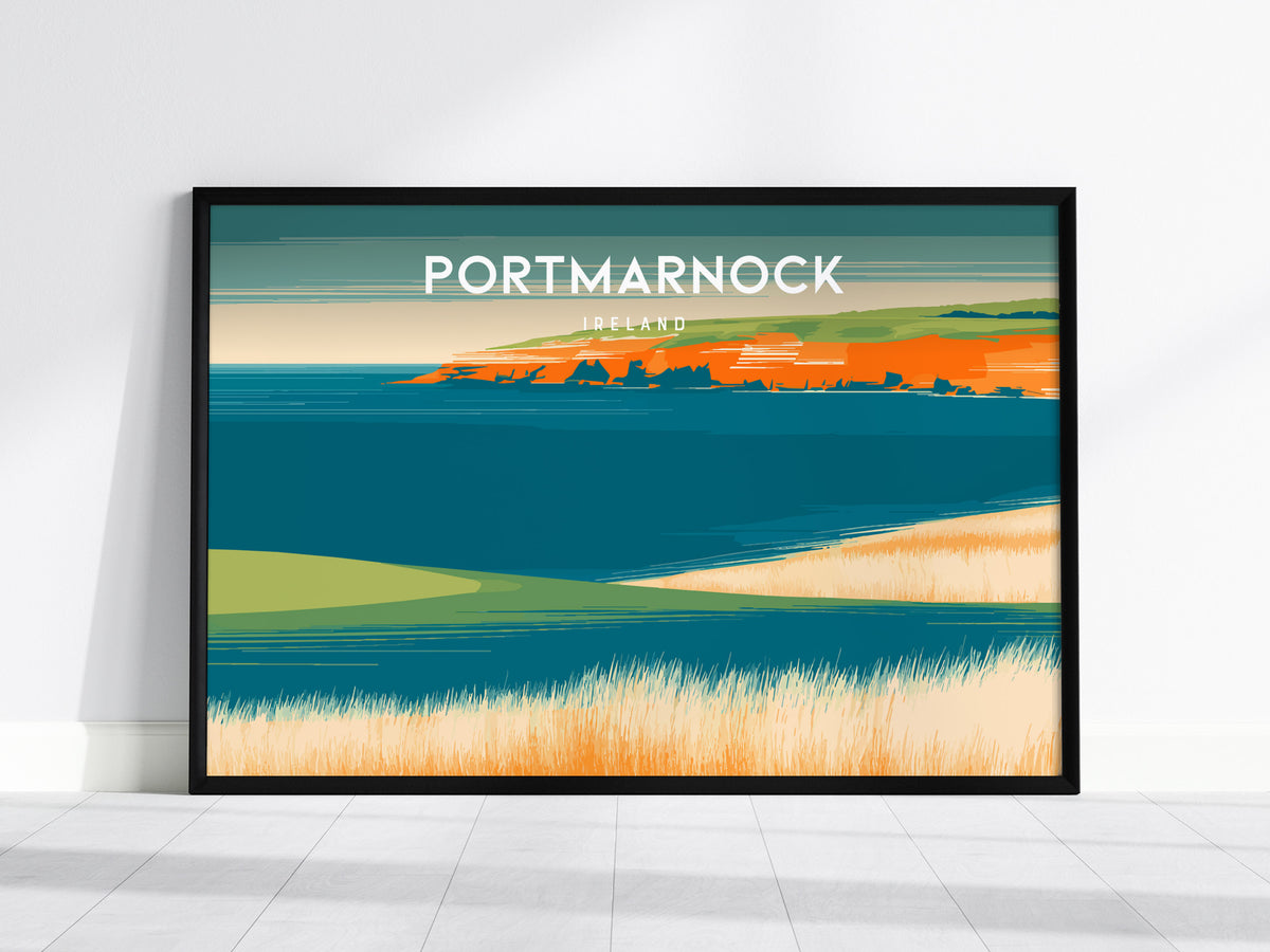 Portmarnock, Ireland Landscape Poster | Golf Course Print & Country Club Decor Wall Art — framed wall art, 24x36 in