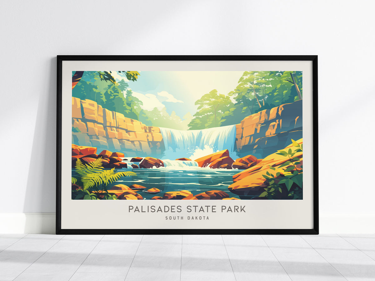Palisades State Park Landscape Matte Border Poster | South Dakota Framed or Unframed Travel Wall Art — framed wall art, 24x36