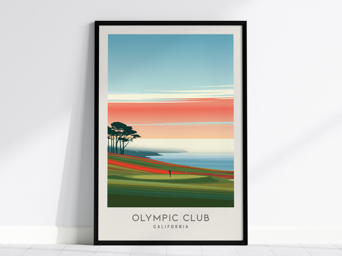 Olympic Club Matte Border Poster | California Golf Course Print & Country Club Decor — framed wall art, 24x36 in