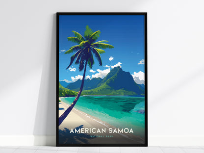 American Samoa Poster | Ofu Beach National Park Tropical Wall Art | Framed or Unframed