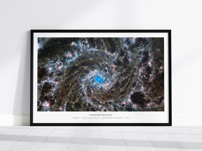 PHANTOM GALAXY Landscape Poster | NASA Space Photography Wall Art — framed wall art, 24x36 in